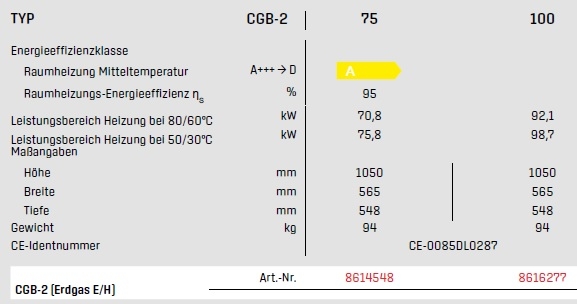 Gasbrennwert-Heiztherme CGB-2