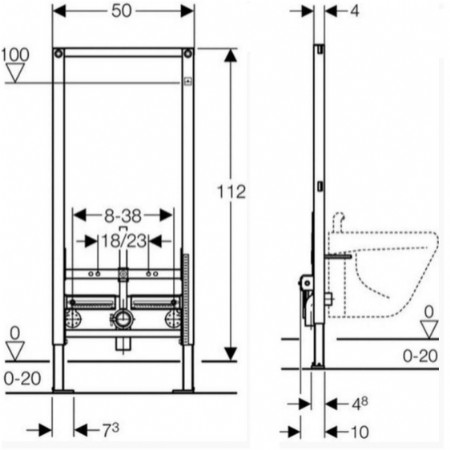  Duofix Montageelement fr Wandbidet