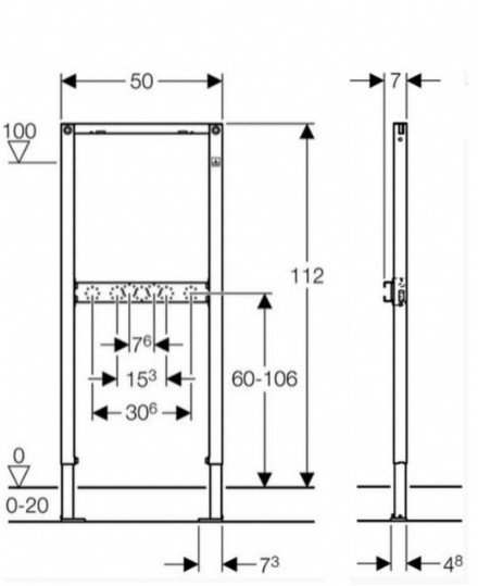 Duofix Montageelement fr Bade-/Duschwanne