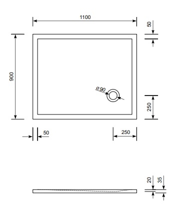 Duschwanne Flat Corner E