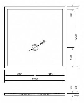 Duschwanne Flat New 120 x 120