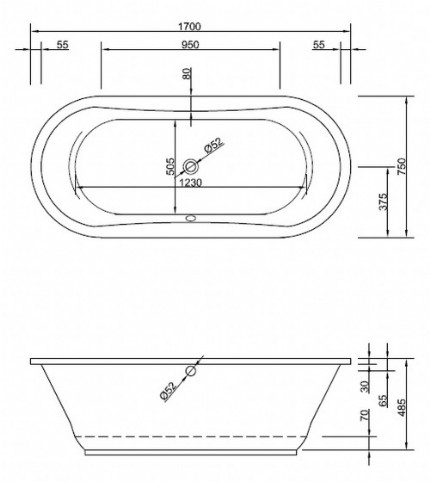 Badewanne Modell Gomera 170