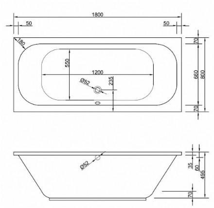 Badewanne Modell Lagoon 180/80