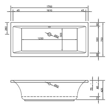 Badewanne Modell Malibu Eco