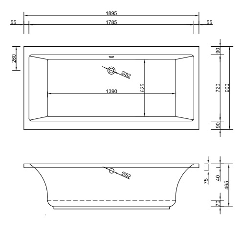 Badewanne Modell Malibu Eco