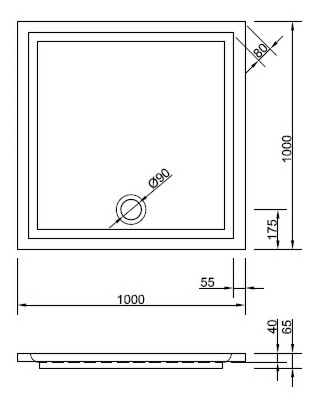 Duschwanne Mariana 100 x 100