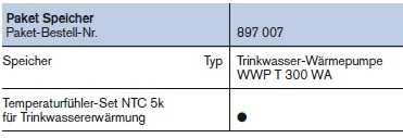 Paket Trinkwasserwrmepumpe WWP T 300 WA