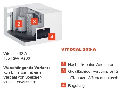 Wärmepumpe Vitocal 262-A, Typ T2W-R290 Wärmepumpe Vitocal 262-A, Typ T2W-R290