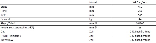 Brtje Gas-Brennwertwandkesse WBC 22/28.1