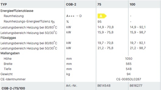 Gasbrennwert-Heiztherme CGB-2