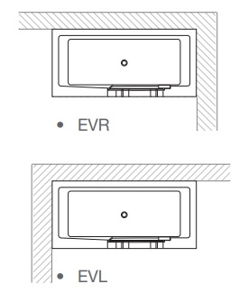Badewanne mit Tr PUERTA links